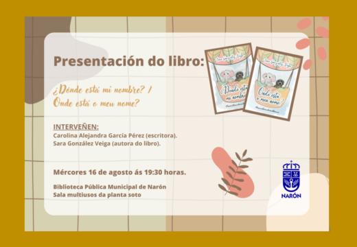 A Biblioteca acollerá a vindeira semana a presentación libro “Onde está o meu nome?”, da naronesa Sara González Veiga